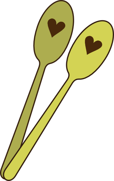 Small - Cute Spoon And Fork Clipart (372x591), Png Download