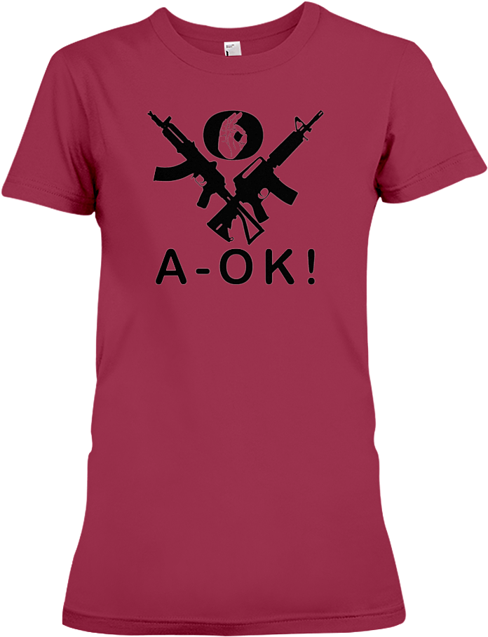 A Ok Hand Black Rifles Women's T Shirt Cardinal Red - April Girl Knows More Than She Say (900x1125), Png Download