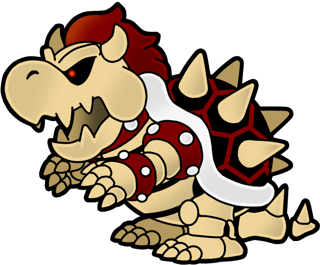 Dry Paper Bowser By The - Paper Mario Dry Bowser (800x600), Png Download