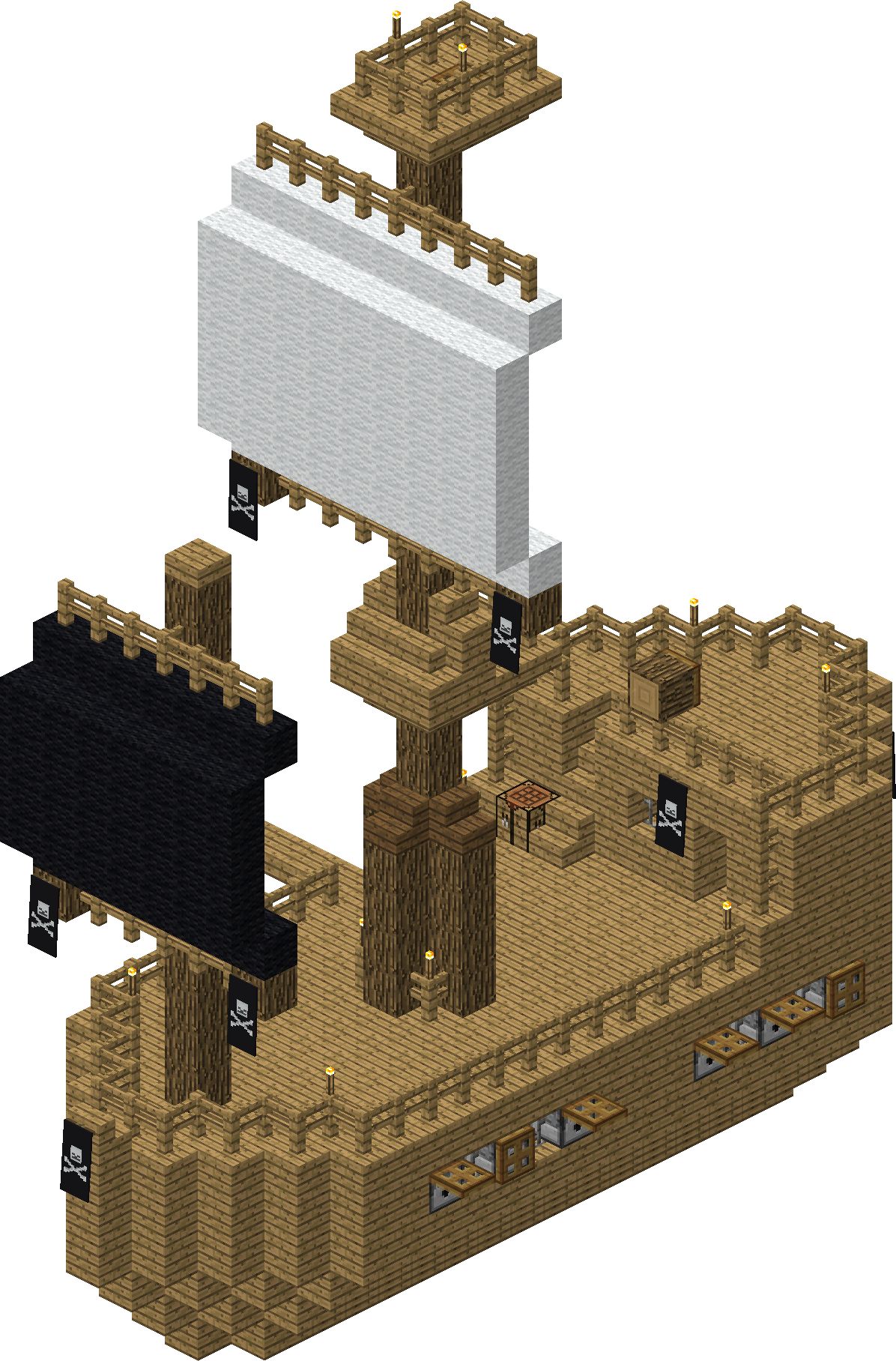 Minecraft Quark Pirate Ship (1196x1816), Png Download
