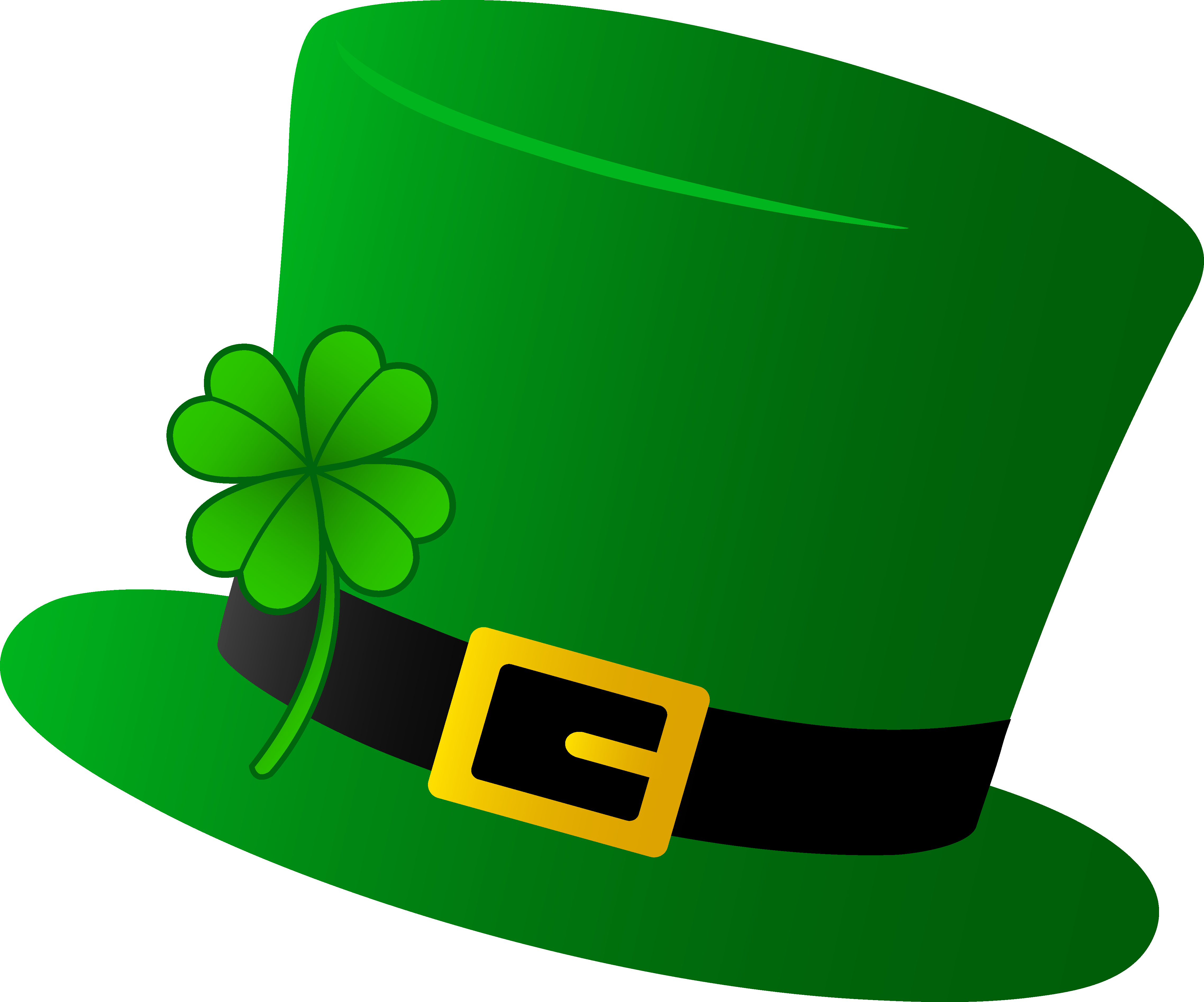Four Leaf Clover Clipart Free Download Clip Art - St Patrick Day Hat (4552x3791), Png Download