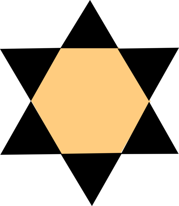 Vector Illustration Of Star Of David Shield Of David - Color (607x700), Png Download