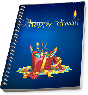 Happy Diwali Crackers Bucket Diwali Side Spiral Notebook - Diwali (284x426), Png Download