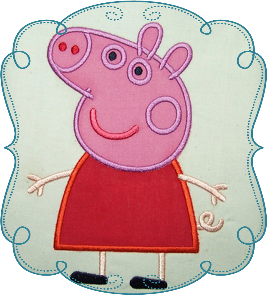 Peppa Pig - Machine Embroidery (1000x1000), Png Download