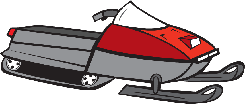 Vintage Snowmobile Clipart - Snowmobile Clipart (861x367), Png Download