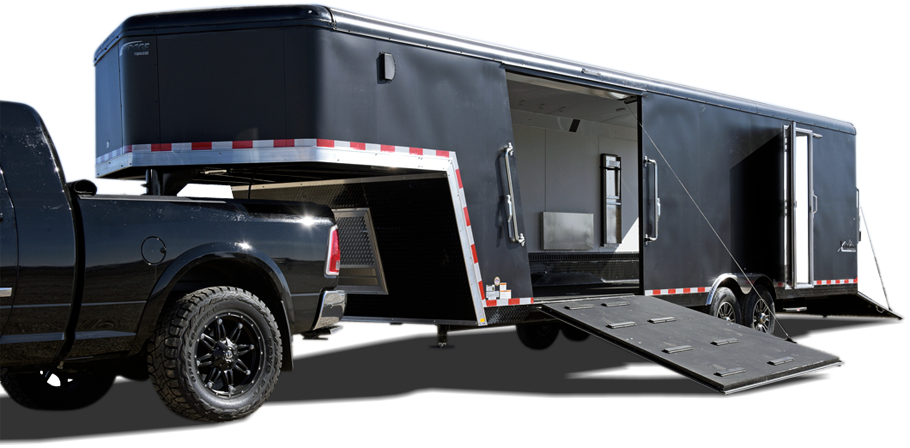 Xtreme Teton Gooseneck Snowmobile Trailers - Trailer (910x448), Png Download