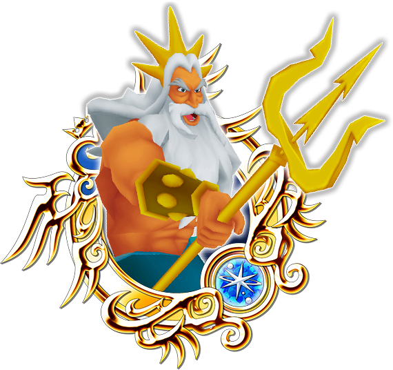 King Triton - Kingdom Hearts Χ (570x536), Png Download