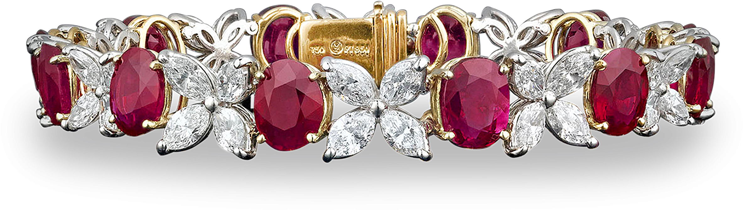 Untreated Burma Ruby And Diamond Bracelet, - Bracelet (2500x2000), Png Download