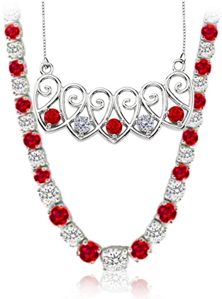 Buy Ruby Necklaces - Fine Jewelry Vault Ubpds85613w (420x420), Png Download