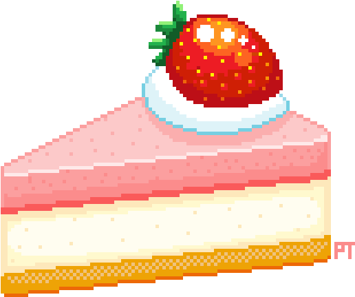 Pretty Transparents Pixel Art Pinterest Pixel Art Drawings - Strawberry Cake Pixel Art (540x507), Png Download
