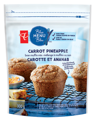 Pc Blue Menu Carrot Pineapple Bran Muffin Mix - President's Choice (420x420), Png Download