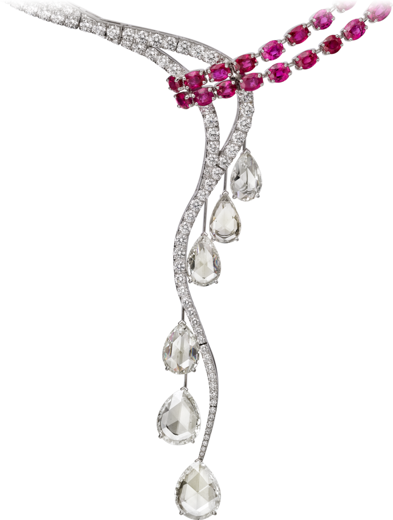 High Jewellery Necklacewhite Gold, Rubies, Diamonds - Colored Gold (774x1024), Png Download