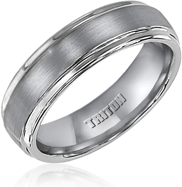 Brand Name Designer Jewelry In Mason, Ohio - Triton Grey Tungsten Carbide Band 6mm - Men's Rings (480x430), Png Download