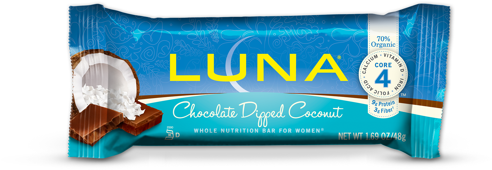 Luna Bars Chocolate Dipped Coconut $1 - Clif Smores Snack Bar (1868x732), Png Download