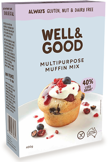 Reduced Sugar Gluten Free Muffin Mix - Well And Good Products (400x575), Png Download