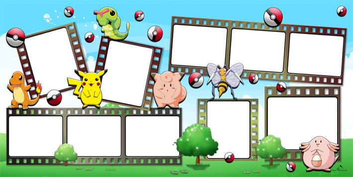 Plantilla Child 2 - Marcos Para Fotos Pokemon (709x355), Png Download
