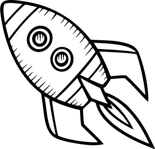 Simple Spaceship Vector Image - Spaceship Simple Drawing (500x482), Png Download