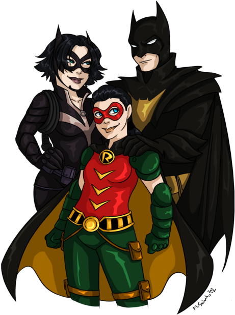 Batman Robin Catwoman (500x647), Png Download