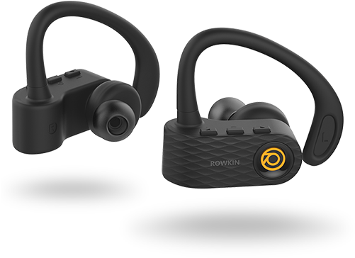 Rowkin Surge Product Gallery 1 - Rowkin Surge Bluetooth Wireless Earbuds (orange/black) (500x400), Png Download