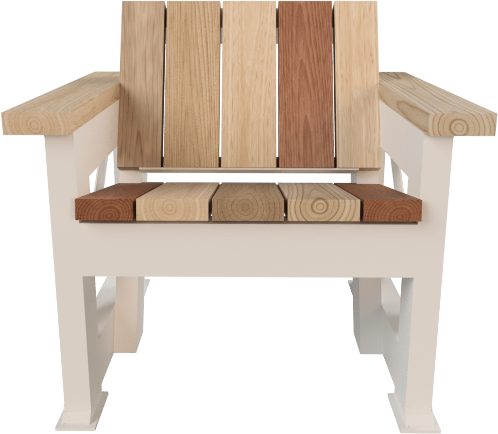 X Base Patio Chair W/ Reclaimed Hardwood - Chair (1920x1080), Png Download