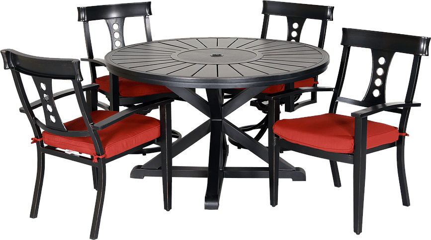 Patio Resort Jamaica 5-piece Dining Set Jmdst5b (867x484), Png Download