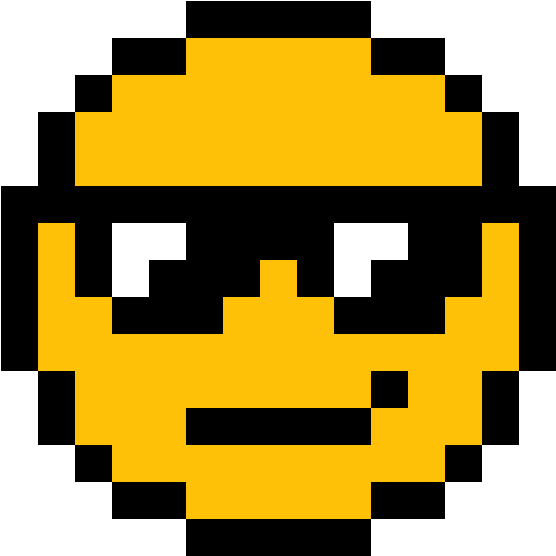 Sunglasses Emoji - Smiley Emoji Pixel Art (1184x1184), Png Download
