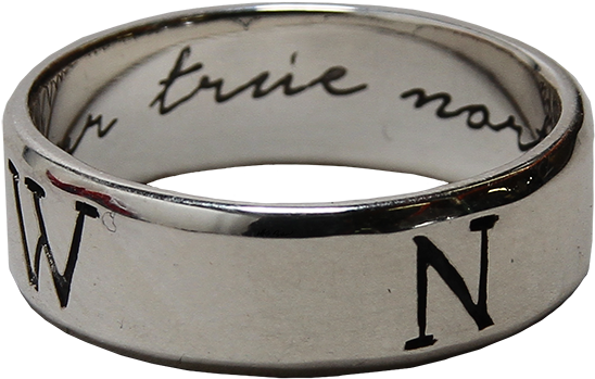 Compass Silver Ring - Silver (1600x1600), Png Download