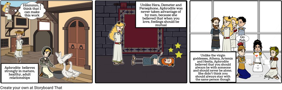 Values And Beliefs Of Aphrodite - Cartoon (1164x385), Png Download