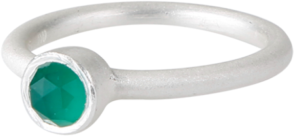 Simple White Sterling Silver Ring With Green Onyx - Ring (650x650), Png Download