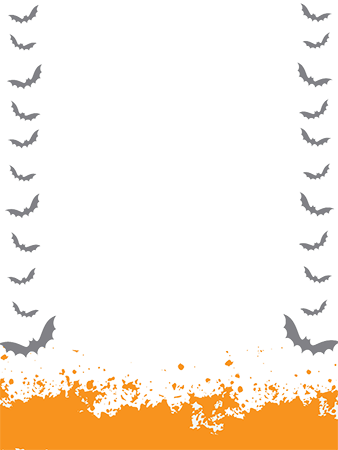 Halloween Frame Border With Bats - Picture Frame (338x450), Png Download