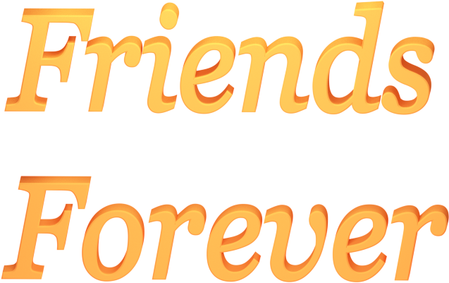Friends Forever 3d Render In Yellow Orange Blend With - Friendship With Transparent Background (640x480), Png Download
