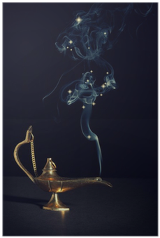 Aladdin Magic Lamp On Black With Smoke Poster • Pixers® - Aladdin (400x400), Png Download
