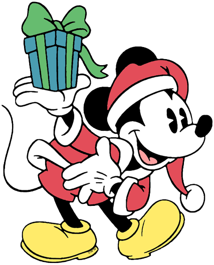 Clip Art Stock Christmas Friends Clipart - Mickey Mouse Santa Claus (427x529), Png Download