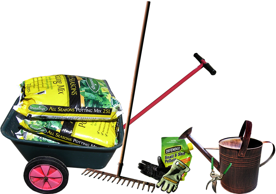 Gardening, Equipment, Tools, Work, Wheelbarrow - Gardening (960x672), Png Download