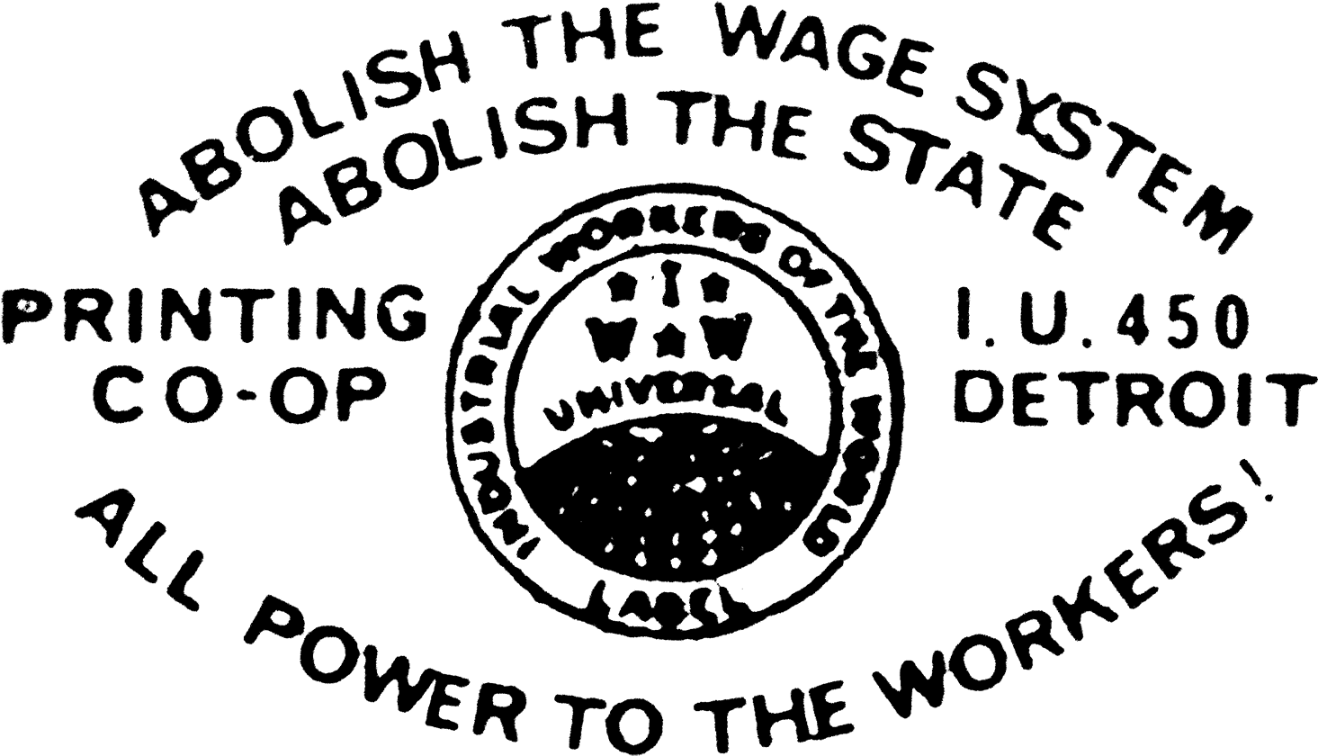 The Union Seal Or “bug” For The Detroit Printing Co-op, - Detroit Printing Co Op (2000x1093), Png Download