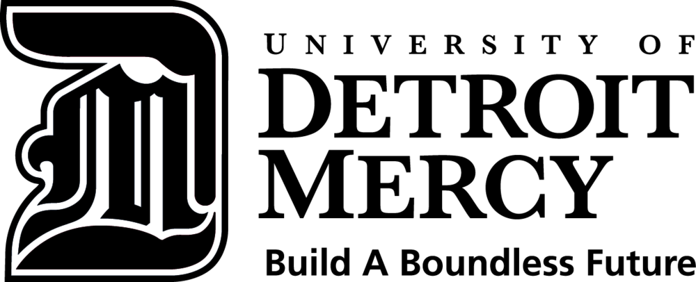 Logo Dm Bl St Blk - University Of Detroit Mercy New Logo (1000x406), Png Download