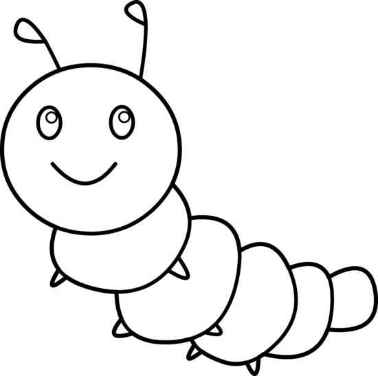 Jpg Stock Caterpillar Black And White - Line Drawing Of Caterpillar (550x547), Png Download