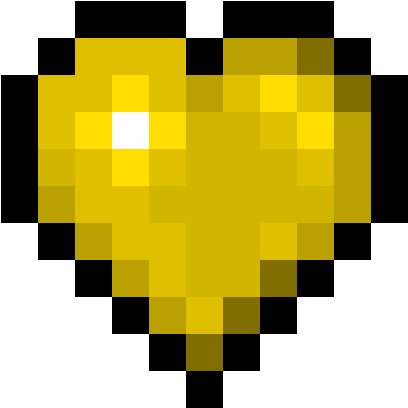 Terraria Golden Heart - Love Heart Pixel Art (1184x1184), Png Download