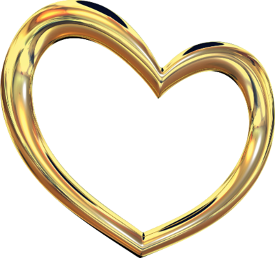 Gold Png Psd Detail - Gold Heart Psd (400x375), Png Download