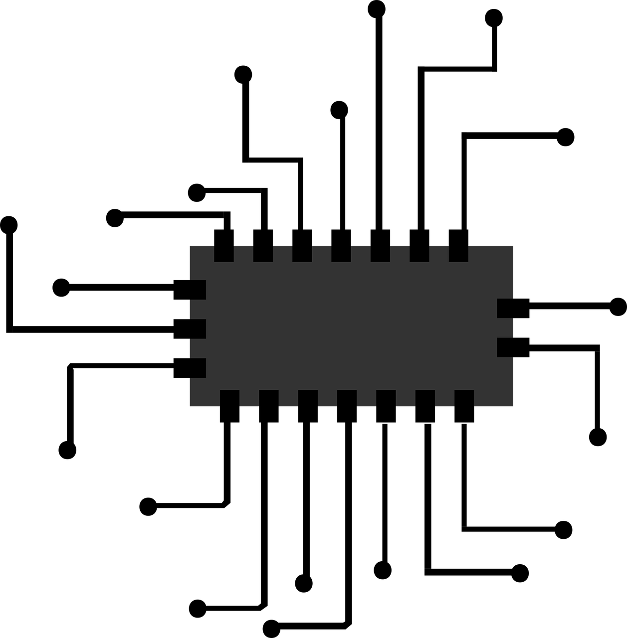 Blockchain Use-case Tiny Computer Chip - Black And White Technology Clipart (1257x1280), Png Download