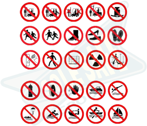 Red And White Prohibition Signs - Water Safety Signs (500x493), Png Download