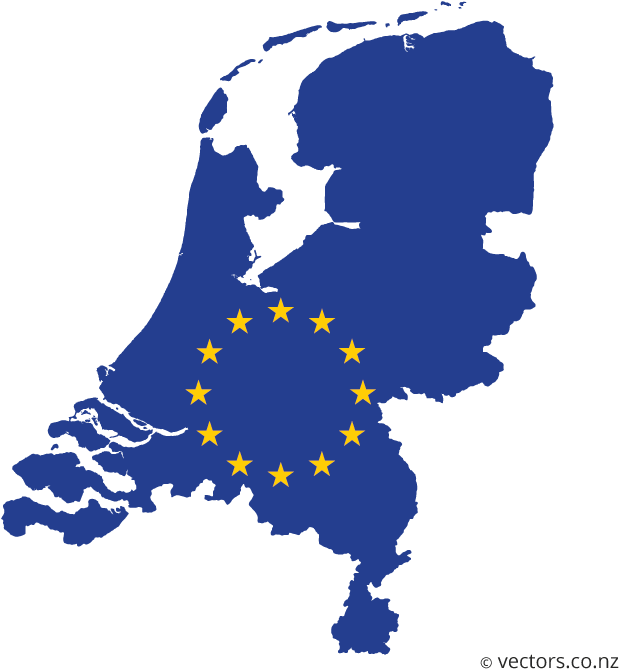 Eu Flag Vector Map Of The Netherlands - Map Tulips In Holland (700x700), Png Download