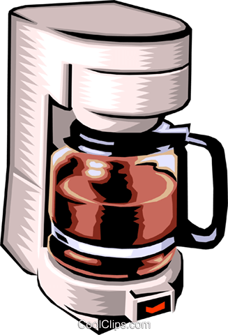 Household Coffee Maker Royalty Free Vector Clip Art - Coffee Maker Clipart (327x480), Png Download