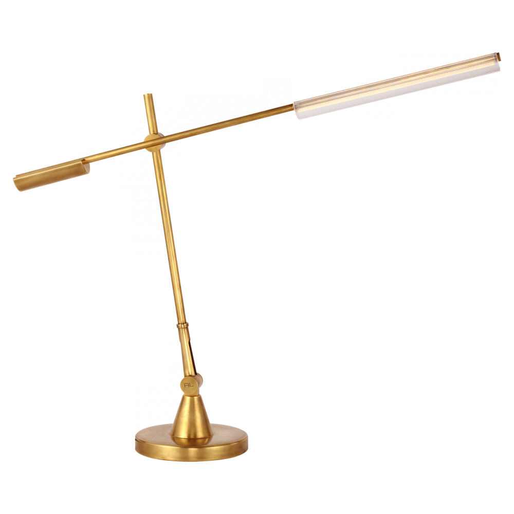 Daley Adjustable Desk Lamp In Natural Brass With - Brass (1000x1000), Png Download