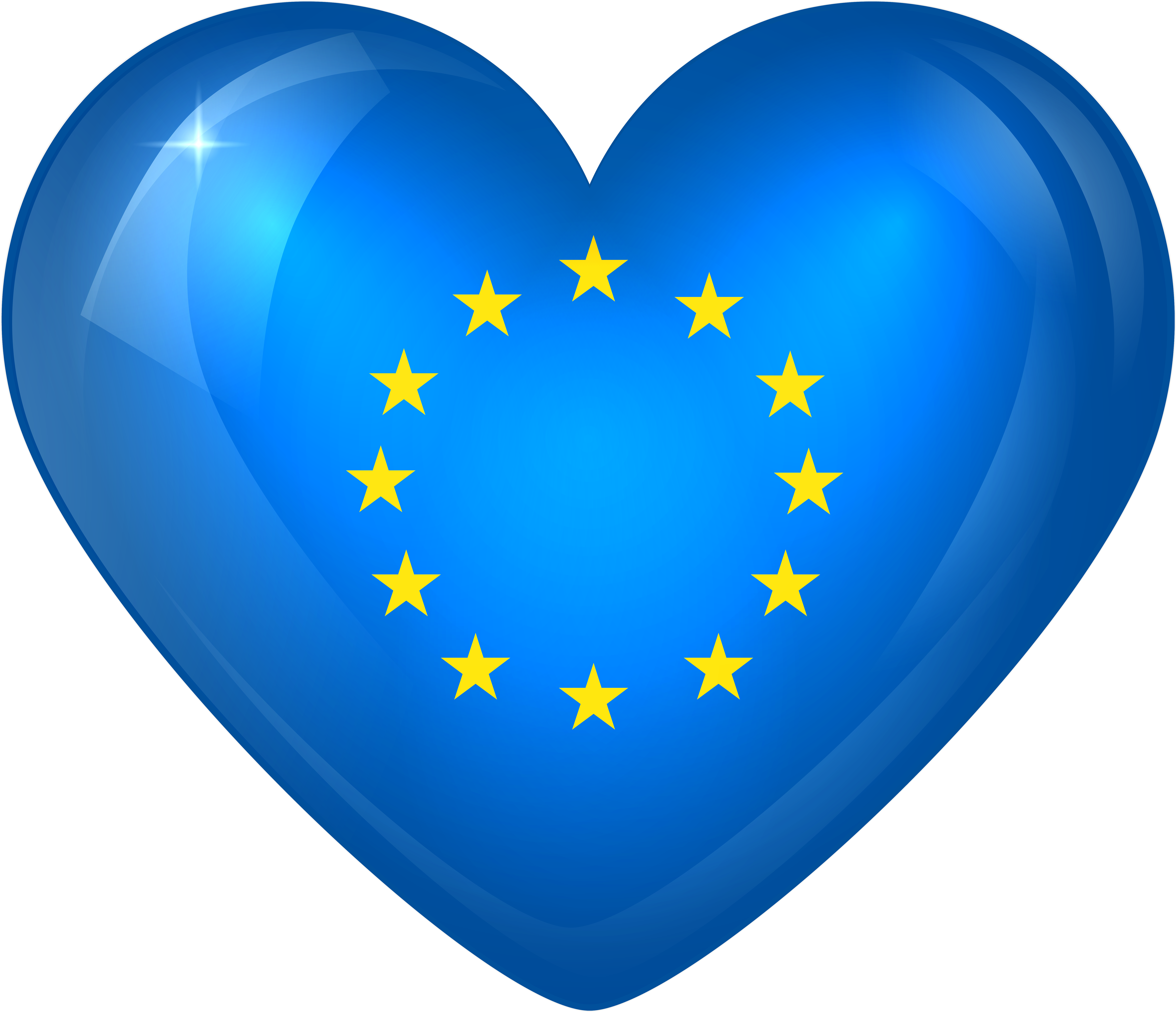 European Union Flag Heart (6000x5183), Png Download