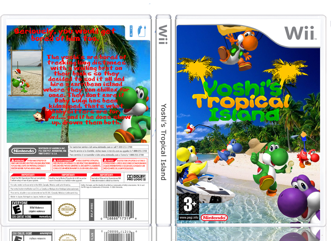 Yoshi's Tropical Island - Mario Super Sluggers (nintendo Wii, 2008) (1102x792), Png Download