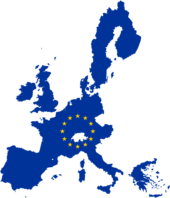 The Governing Re Eu Map - Flag Map Of Eu (595x692), Png Download