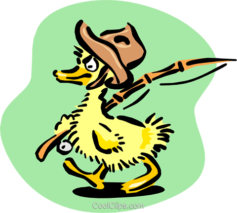 Baby Duck Going Fishing Royalty Free Vector Clip Art - Free Clip Art Animals Ducks (480x432), Png Download
