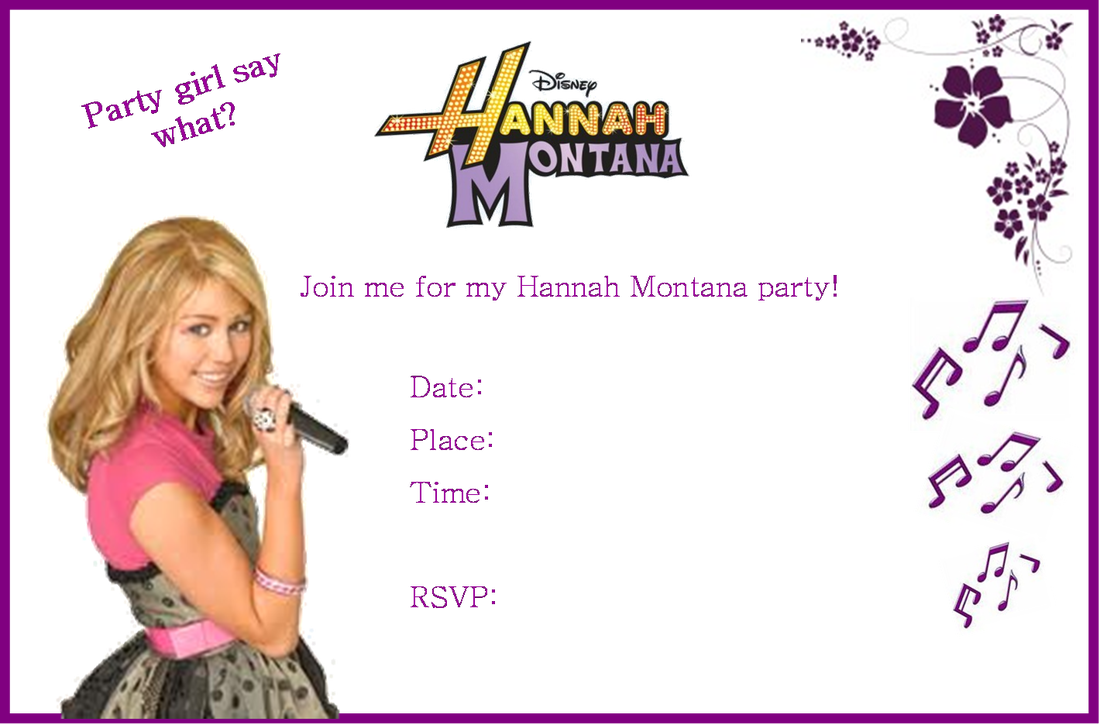 Download Hannah Montana Party Invitations Rezzasite Co Hannah Montana