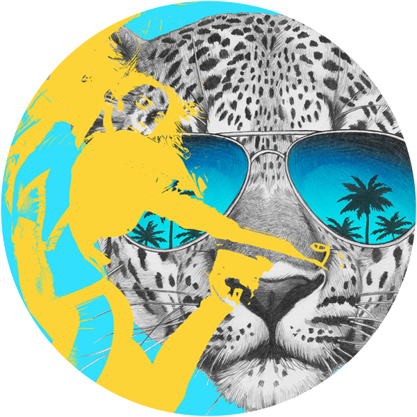 Animals With Sunglasses Drawing (600x600), Png Download